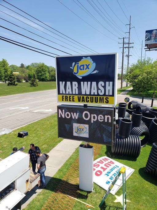 Jax Kar Wash Clinton Twp, MI Full Color LED Pole Sign